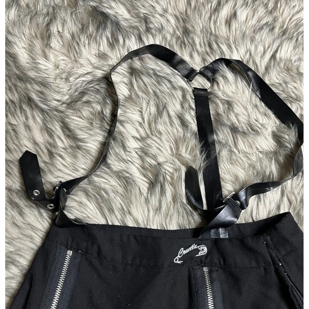 Her Universe Disney Cruella Zipper Pleated Suspender Skirt Size M